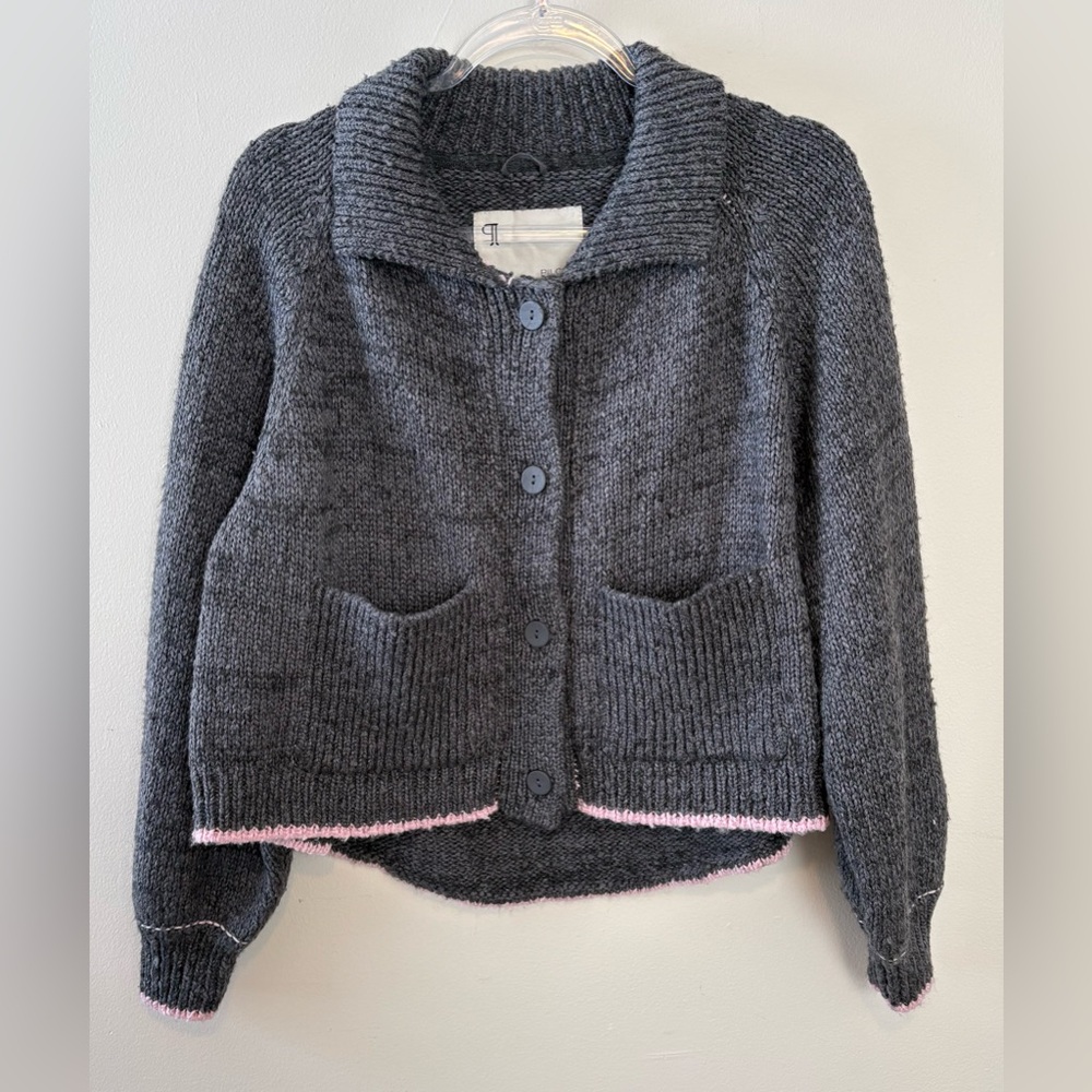 New Anthropologie Pilcro Jesse French bulldog icon cardigan sweater - Picture 4 of 8